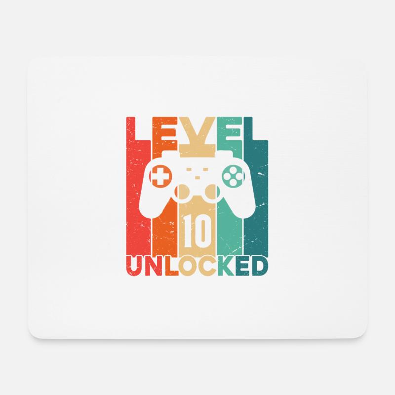 Level 10 freigeschaltet - Mousepad (Querformat) - Weiß
