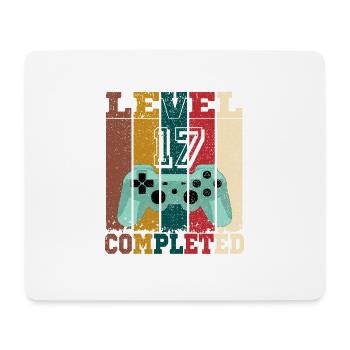 Level 17 abgeschlossen, Geburtstagsgeschenk 17 Jahre Gamer - Mousepad (Querformat) - Weiß - Vorne