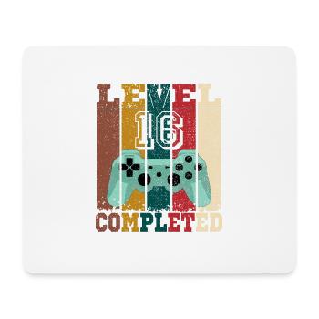 Level 16 abgeschlossen, Geburtstagsgeschenk 16 Jahre Gamer - Mousepad (Querformat) - Weiß - Vorne