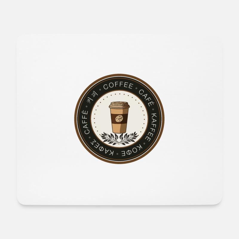 Coffee Lover Badge - Mousepad (Querformat) - Weiß