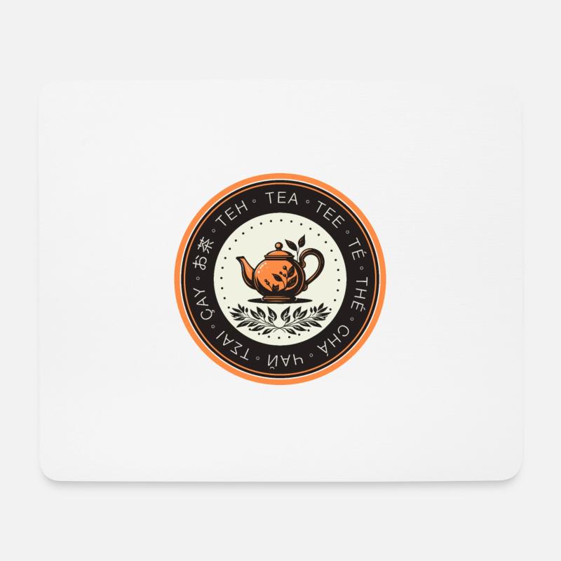 Tea Lover Badge - Mousepad (Querformat) - Weiß