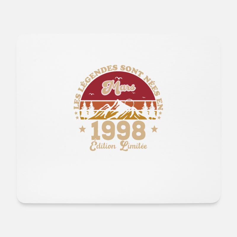 März 1998 Jubiläum 1998 Retro 1998 März - Mousepad (Querformat) - Weiß
