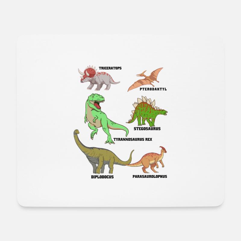 Dinosaurier Arten - Mousepad (Querformat) - Weiß