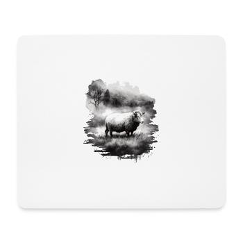 Sheep Landscape - Mousepad (Querformat) - Weiß - Vorne