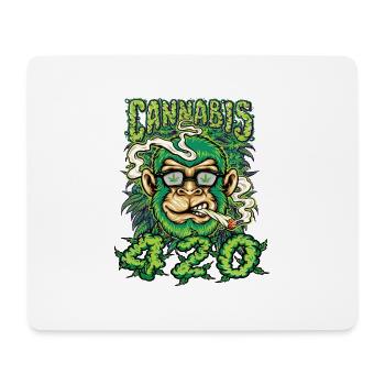 MARIHUANA 420 CANNABIS WEED HANF SMOKER DESIGN - Mousepad (Querformat) - Weiß - Vorne