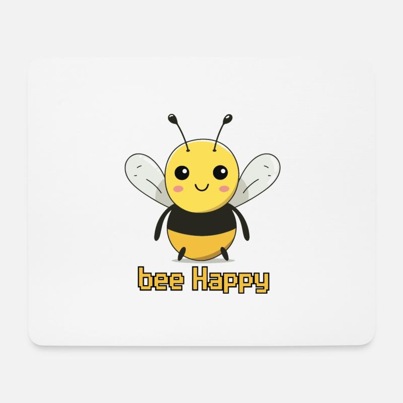 bee Happy - Mouse Pad (horizontal) - white