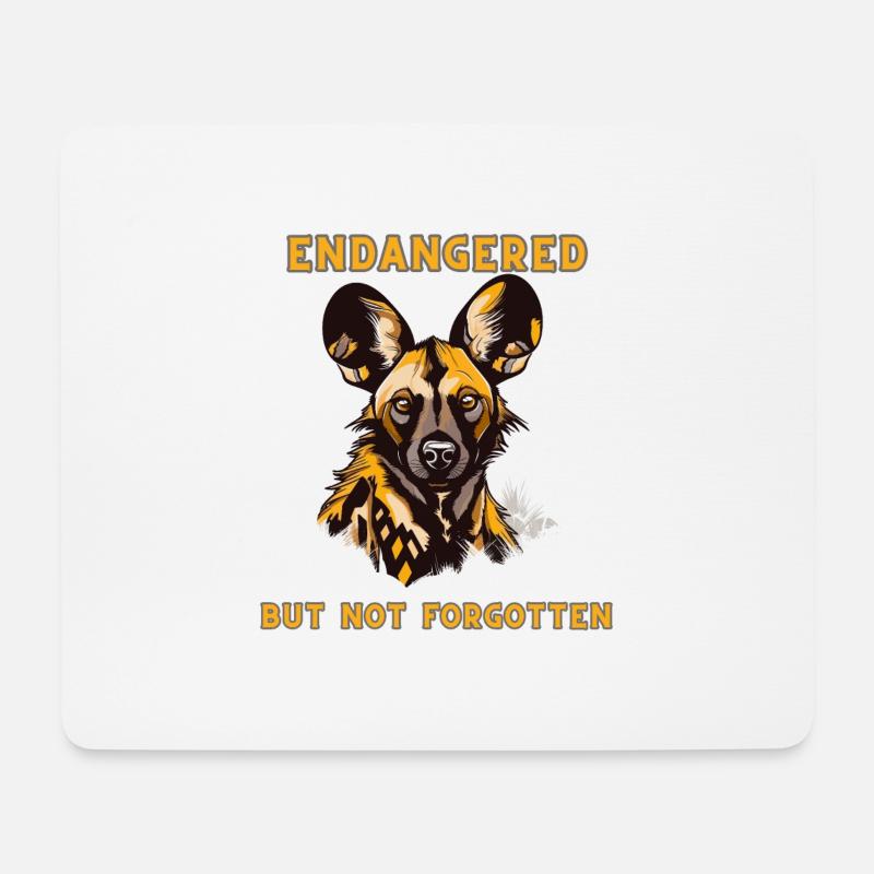 Afrikanischer Wildhund Porträt Lycaon pictus - Mousepad (Querformat) - Weiß