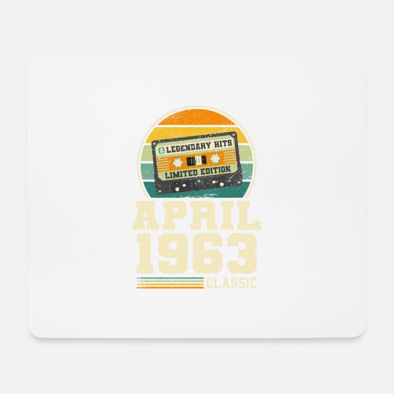60. Geburtstag April Jahrgang 1963 Geschenkidee - Mousepad (Querformat) - Weiß