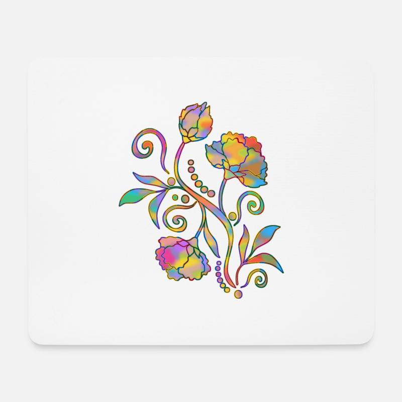 Fleur - Tapis de souris (format paysage) - blanc