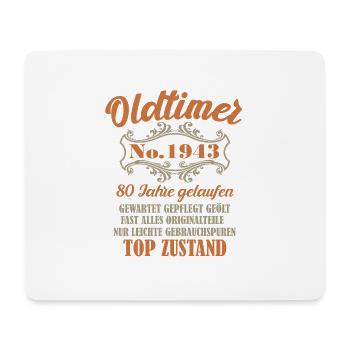 80 Geburtstag Oldtimer 1943 - Mousepad (Querformat) - Weiß - Vorne