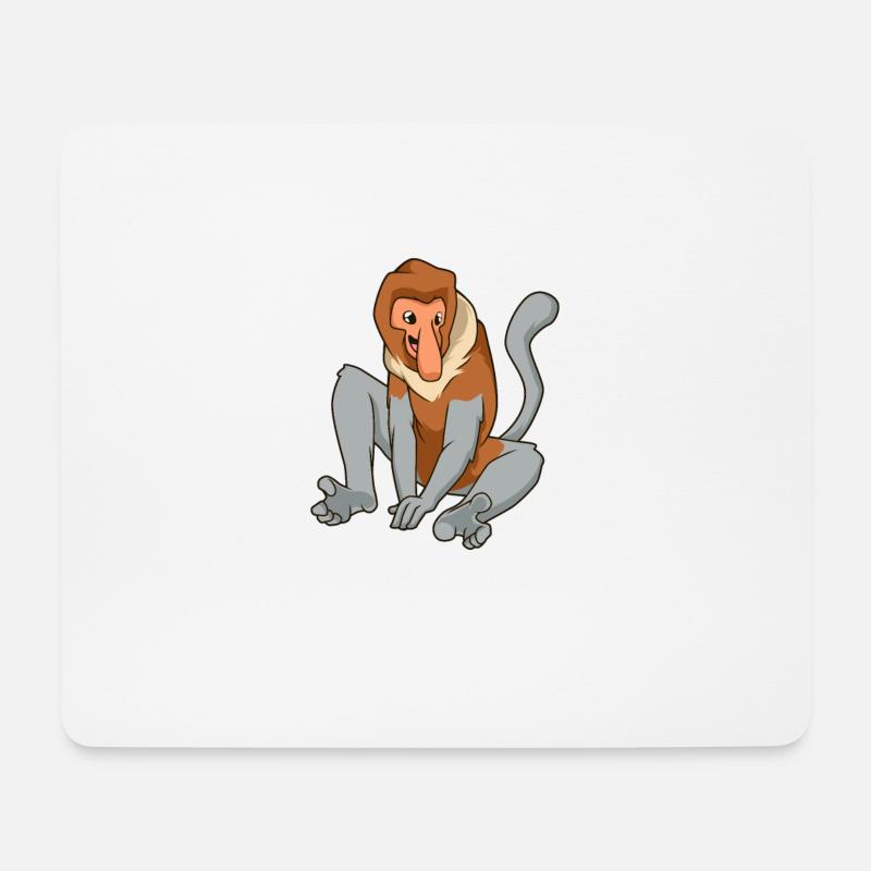 Kawaii Nasenaffe - Mousepad (Querformat) - Weiß