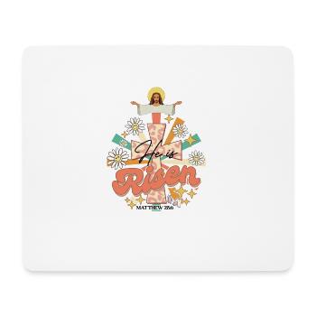 Jesus Bible Verse Retro Design with Flowers Vintage - Mouse Pad (horizontal) - white - Front