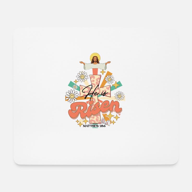 Jesus Bibelvers Retro Design mit Blumen Vintage - Mousepad (Querformat) - Weiß