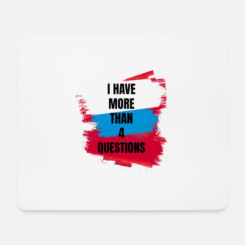 Ich habe mehr als 4 Fragen Vintage Simple Text - Mousepad (Querformat) - Weiß