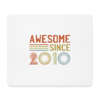 Awesome Since 2010 Birthday Vintage - Mouse Pad (horizontal) - white - Front