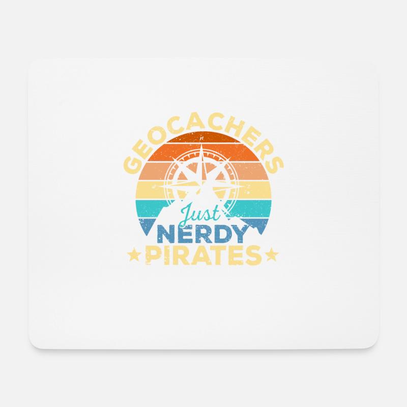 Geocacher Just Nerdy Pirates Funny Geocaching - Mousepad (Querformat) - Weiß