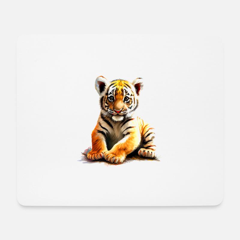 baby tiger - Mousepad (Querformat) - Weiß
