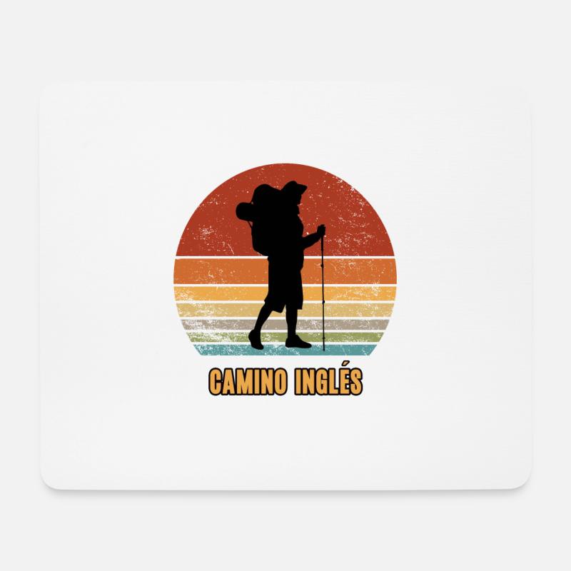 Camino Inglés Pilgern Reise Jakobsweg Pilger - Mousepad (Querformat) - Weiß