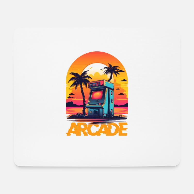 Pixel-Arcade-Controller Konsolenspieler-Abenteuer - Mousepad (Querformat) - Weiß