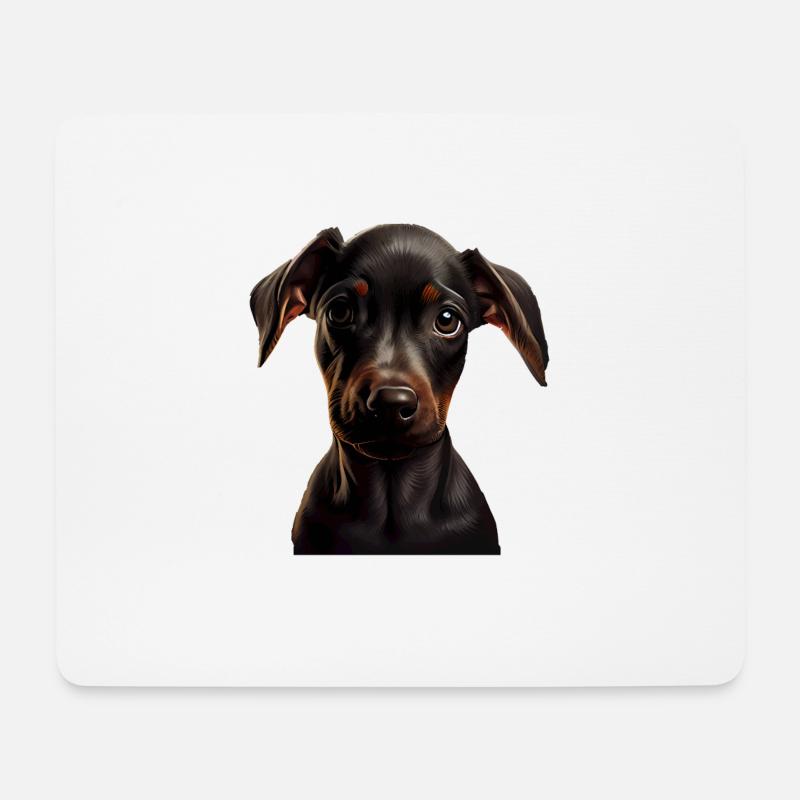 Dobermann Dobermänner Hund Hunde Welpe Dobermann - Mousepad (Querformat) - Weiß