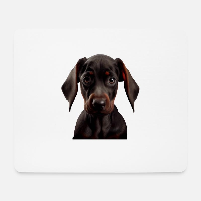 Dobermann Dobermänner Hund Hunde Welpe Dobermann - Mousepad (Querformat) - Weiß