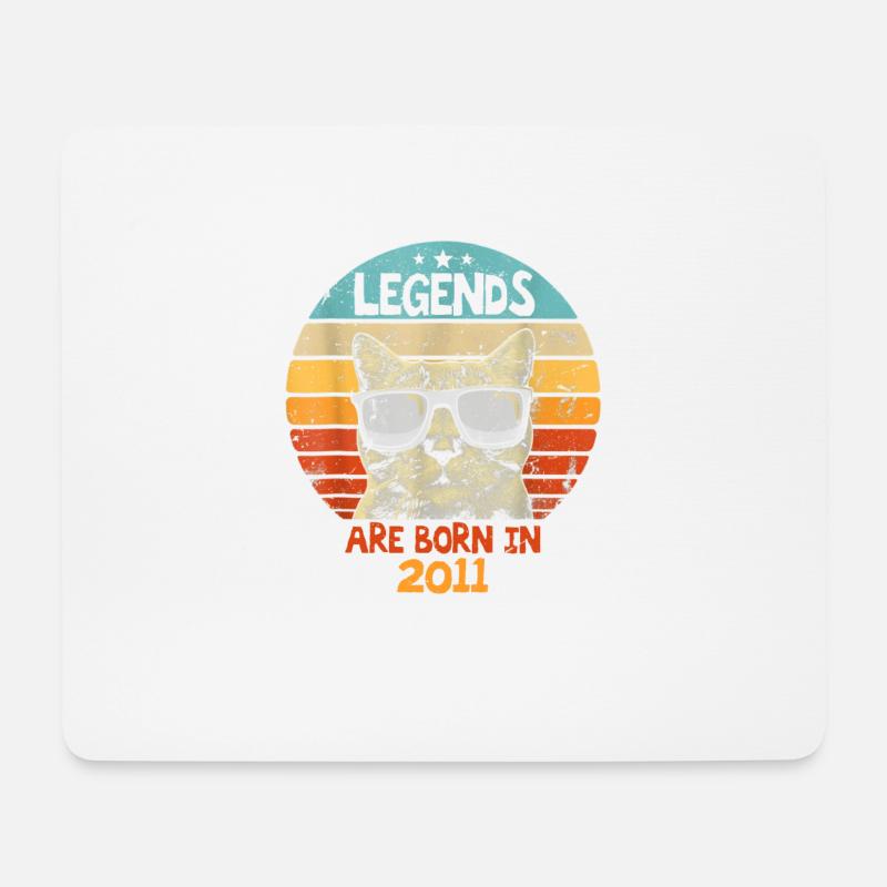 Die Legenden wurden 2011 geboren Jubiläumsgeschenk - Mousepad (Querformat) - Weiß
