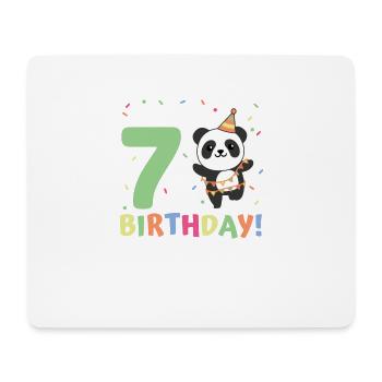 Panda for 7th birthday children seven years old - Mouse Pad (horizontal) - white - Front