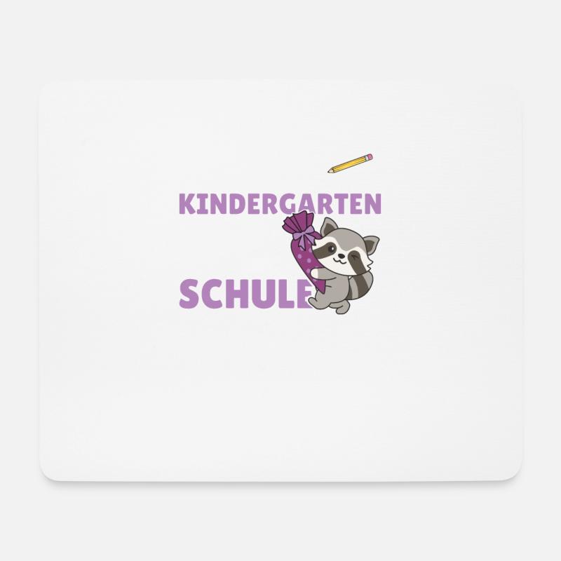 bye bye Kindergarten hallo Schule Waschbär - Mousepad (Querformat) - Weiß