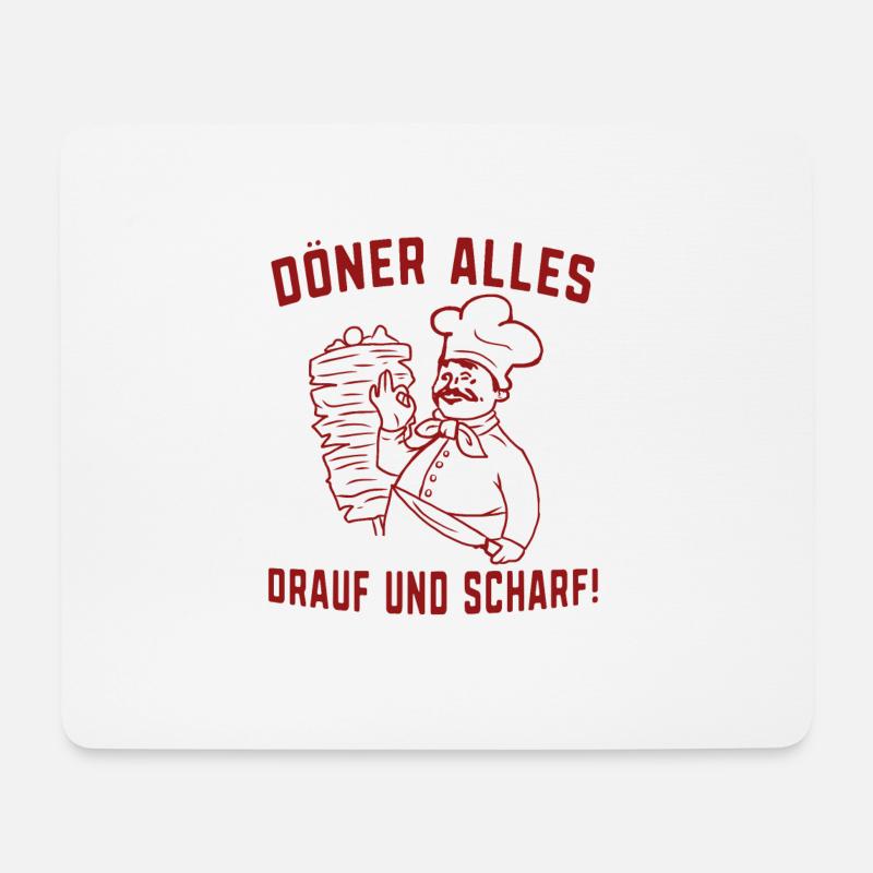 Alles drauf scharf Dönerspieß Türkisch Essen - Mousepad (Querformat) - Weiß