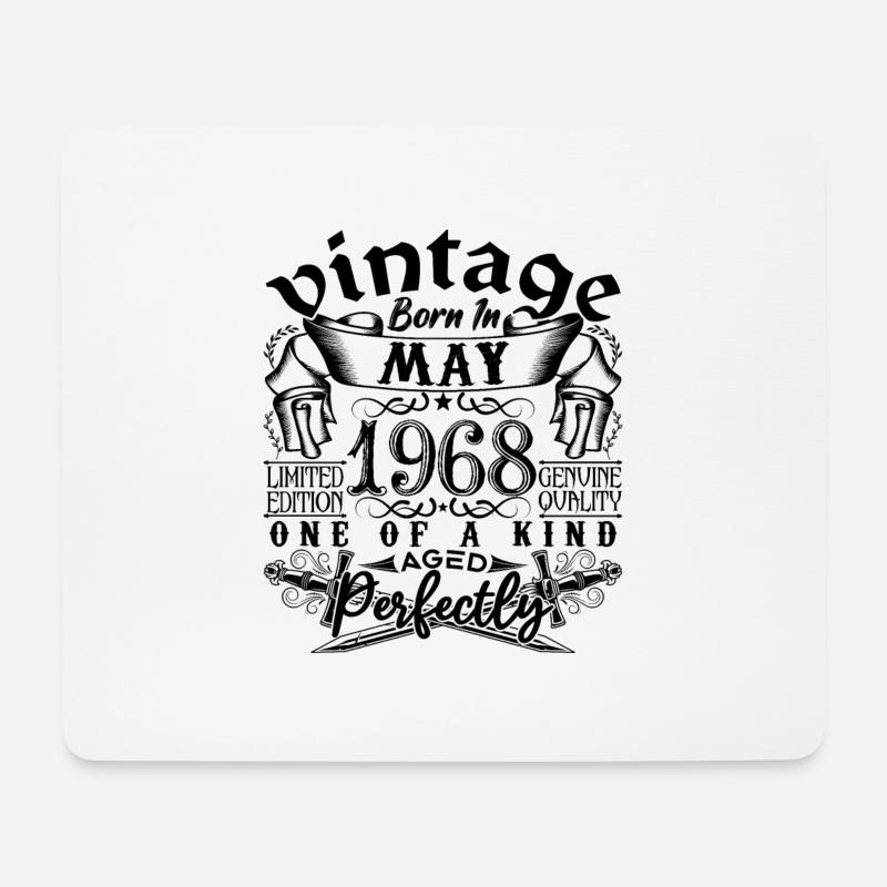 Geburtstag 1968 Mai 1968! geboren Mai 1968 - Mousepad (Querformat) - Weiß