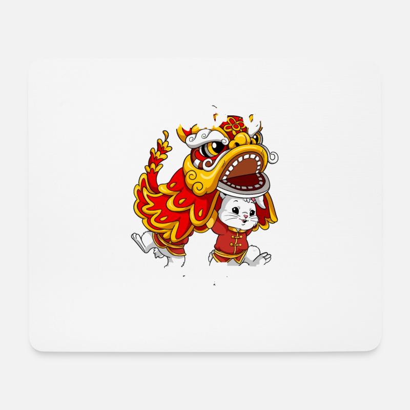 Jahr Des Hasens Mondneujahrsfest Chinesisches - Mousepad (Querformat) - Weiß