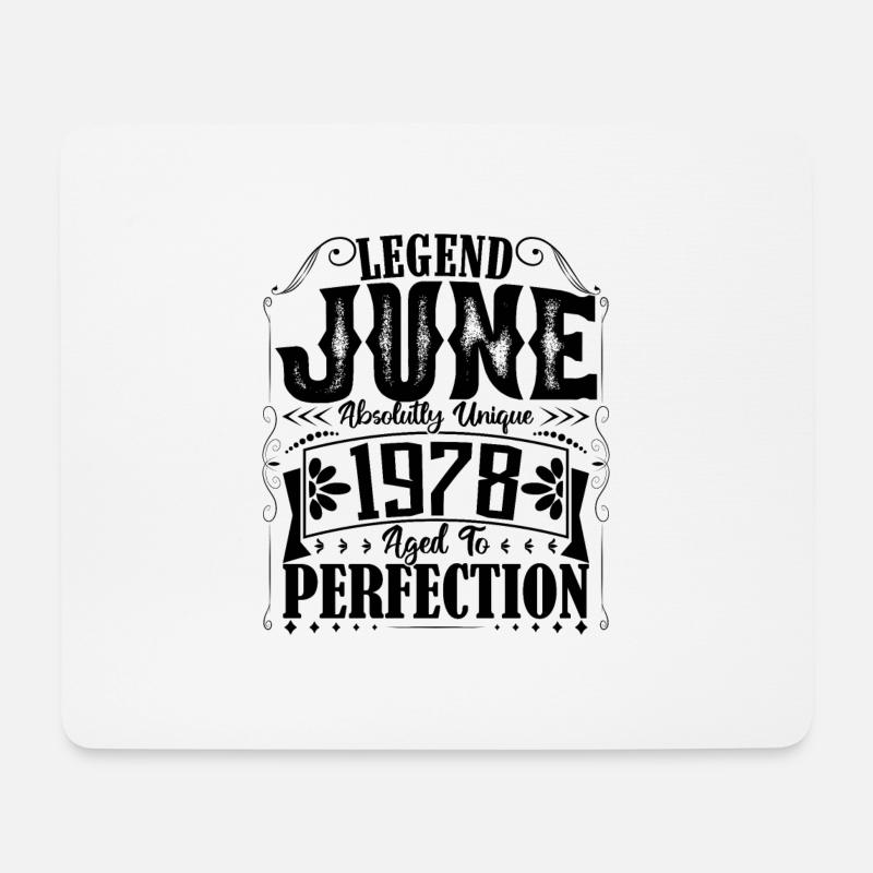 Juni 1978. Geburtstag Juni 1978 Geschenk Juni 1978 - Mousepad (Querformat) - Weiß