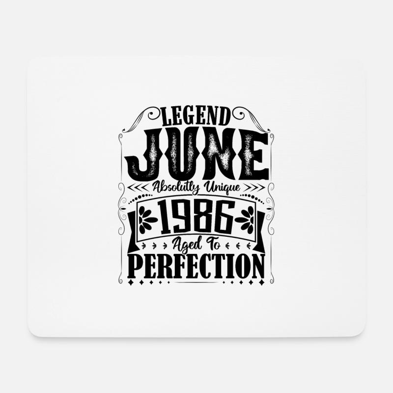 Juni 1986. Geburtstag Juni 1986 Geschenk Juni 1986 - Mousepad (Querformat) - Weiß