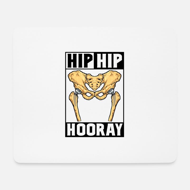 Hip Hip Hooray - Hüft OP - Mousepad (Querformat) - Weiß