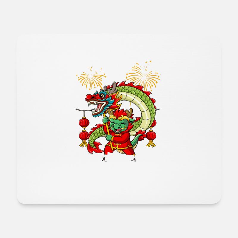Jahr Des Drachen Mondneujahrsfest Chinesisches - Mousepad (Querformat) - Weiß