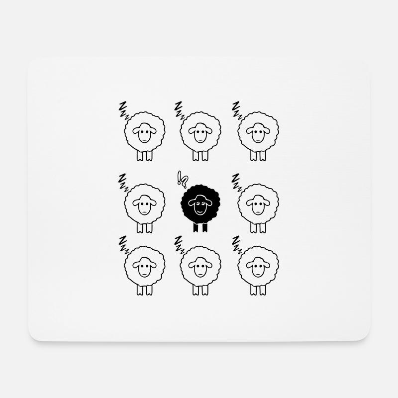 Schwarzes Schaf - Mousepad (Querformat) - Weiß