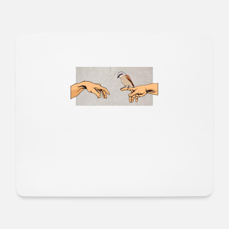 Neuntöter Lanius collurio Vogel Neuntöter - Mousepad (Querformat) - Weiß