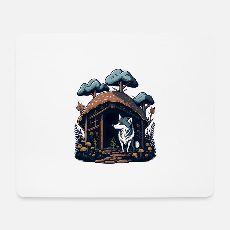 Pilz Home Wolf - Mousepad (Querformat) - Weiß