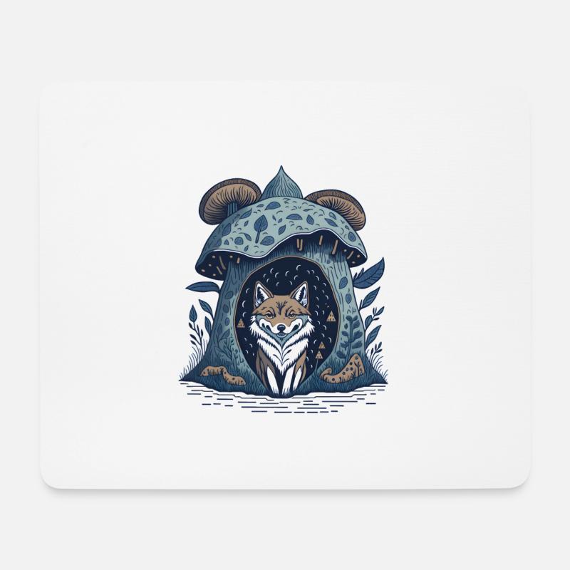 Mushroom Cottage Wolf - Mouse Pad (horizontal) - white