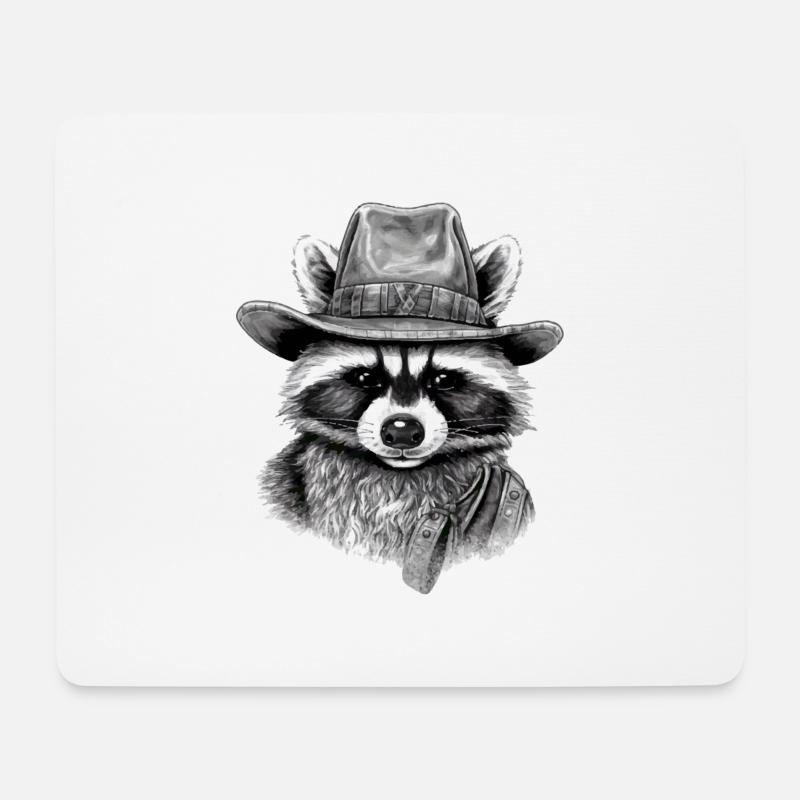 Biz Der Waschbär - Mousepad (Querformat) - Weiß