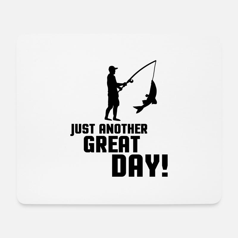 fishing another great day 001 - Mousepad (Querformat) - Weiß