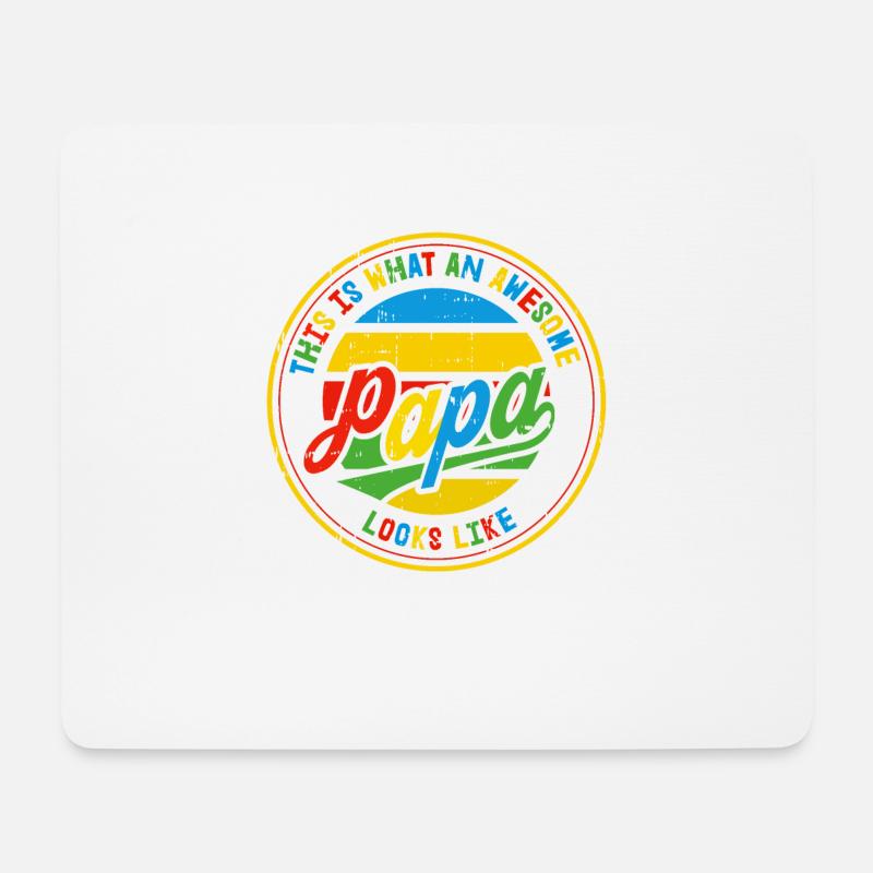 Bester Papa Vatertag Vater Papa Dad Retro Geschenk - Mousepad (Querformat) - Weiß