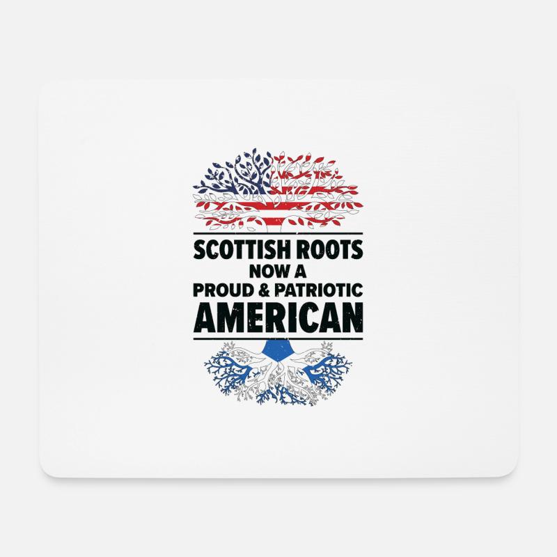 Geboren Schottisch Schottland Amerikanisch USA - Mousepad (Querformat) - Weiß