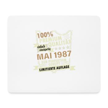 36. Geburtstag Mai Jahrgang 1987 Geschenkidee - Mousepad (Querformat) - Weiß - Vorne