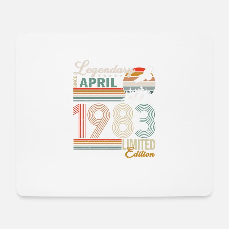 April 1983 Vintage Retro Jubiläum - Mousepad (Querformat) - Weiß