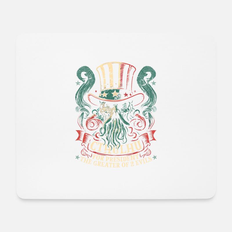 Cthulhu For President, Election 2024 Cosmic Horror - Mousepad (Querformat) - Weiß
