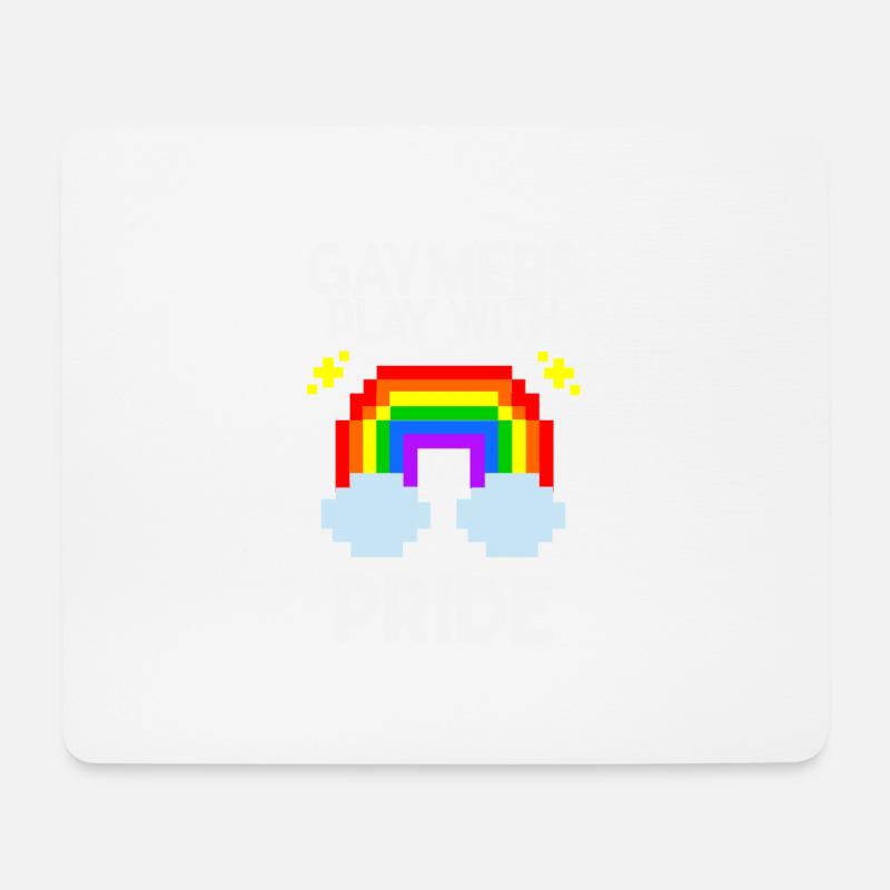Gamer spielen mit Stolz - Mousepad (Querformat) - Weiß