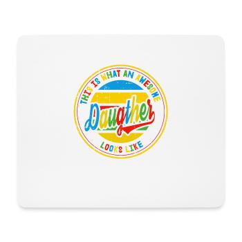 Beste Tochter so sieht eine Familie Retro Geschenk - Mousepad (Querformat) - Weiß - Vorne