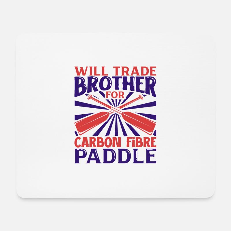 Handle Bruder für Carbon Paddel - Drachenboot - Mousepad (Querformat) - Weiß