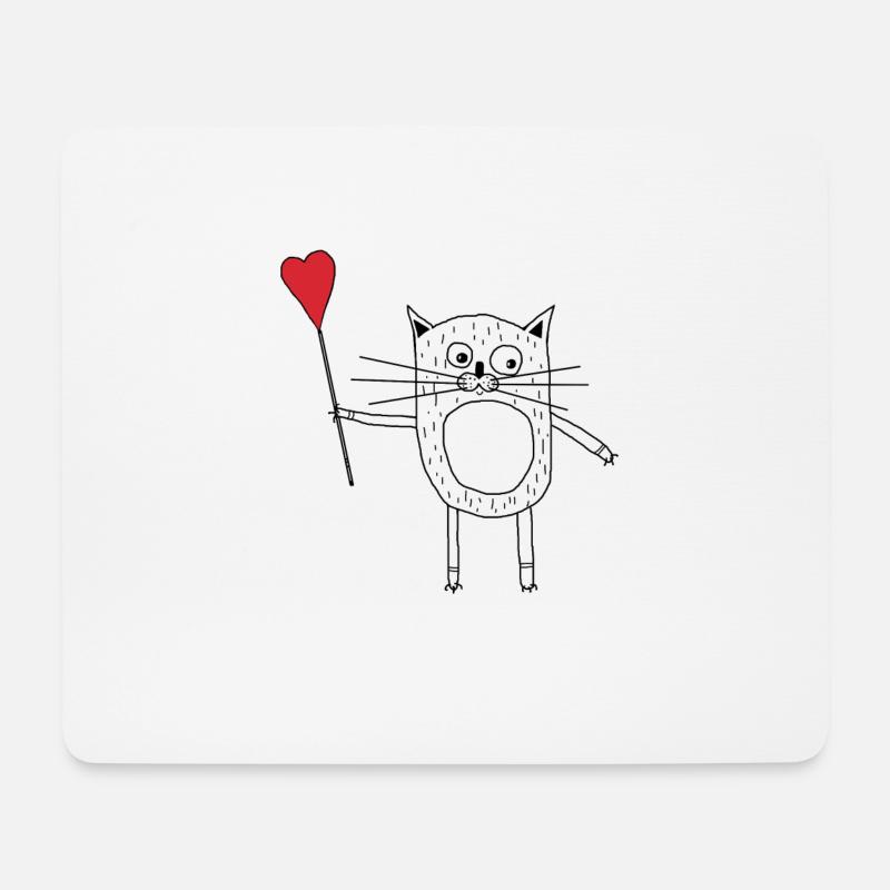 Ich liebe Katzen - Mousepad (Querformat) - Weiß